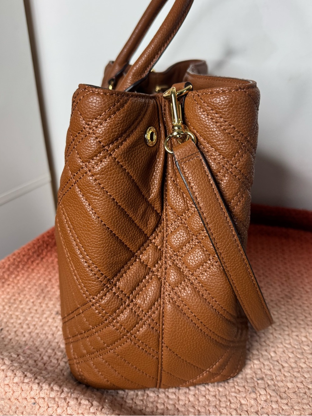 Lauren Ralph Lauren Quilted Pebble Leather Very Large Tote Bag - Picture 5 of 16